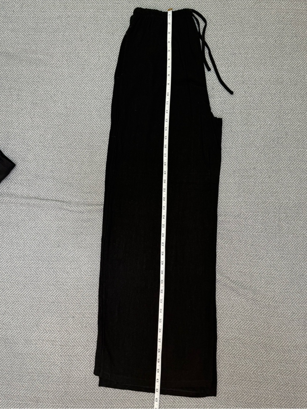 Black Linen Blend Wide Leg Lounge Pants Minimalist Relaxed Fit NWOT - Picture 5 of 7